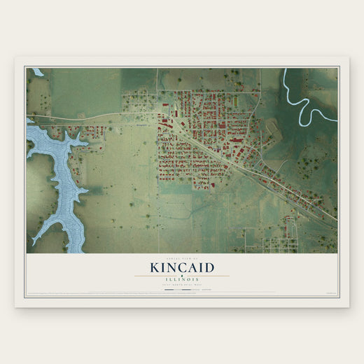 Kincaid, Illinois map print, the full design