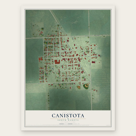 Canistota, South Dakota map print, the full design