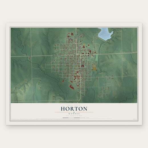 Horton, Kansas map print, the full design