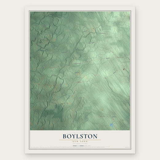 Boylston, New York map print, the full design