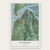 Waldport, Oregon map print, the full design