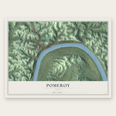 Pomeroy, Ohio map print, the full design