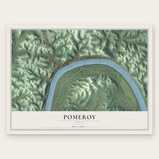 Pomeroy, Ohio map print, the full design