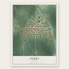 Perry, Illinois map print, the full design