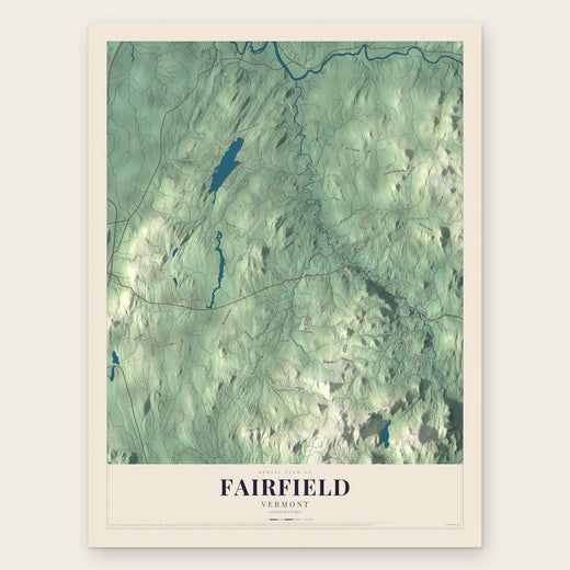 Fairfield, Vermont map print, the full design
