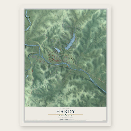 Hardy, Arkansas map print, the full design