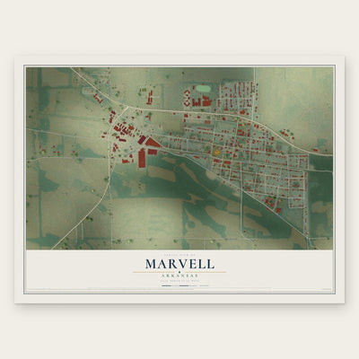 Marvell, Arkansas map print, the full design