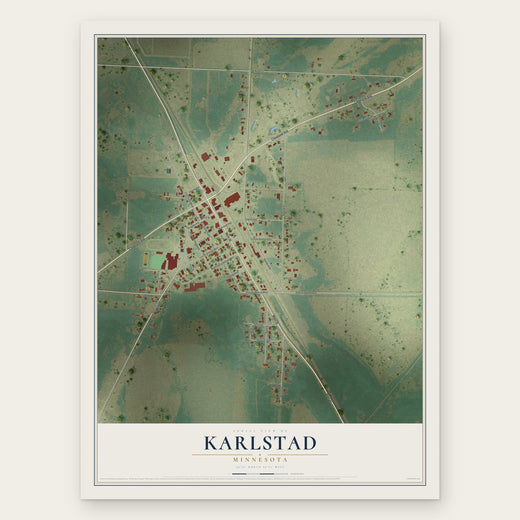 Karlstad, Minnesota map print, the full design