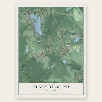 Black Diamond, Washington map print, the full design