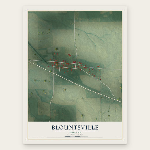 Blountsville, Indiana map print, the full design
