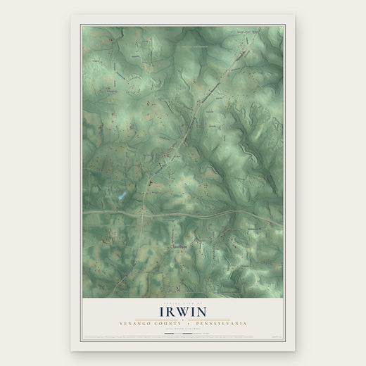 Irwin, Venango County, Pennsylvania map print, the full design