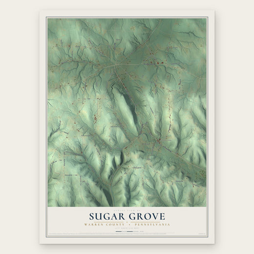 Sugar Grove, Warren County, Pennsylvania map print, the full design