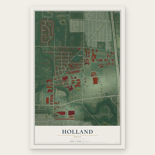 Holland, Ohio map print, the full design