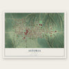 Astoria, Illinois map print, the full design