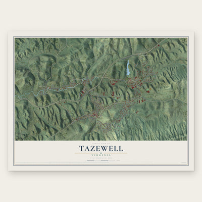 Tazewell, Virginia map print, the full design