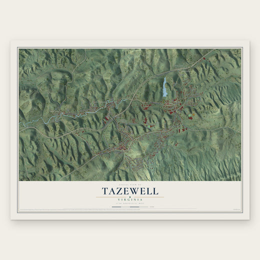 Tazewell, Virginia map print, the full design