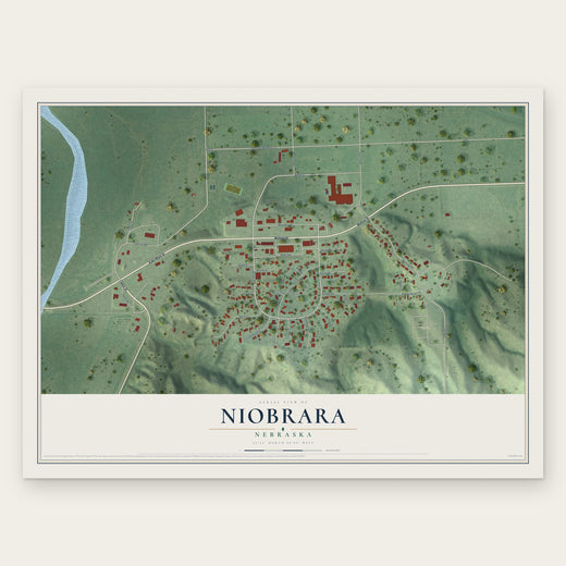 Niobrara, Nebraska map print, the full design