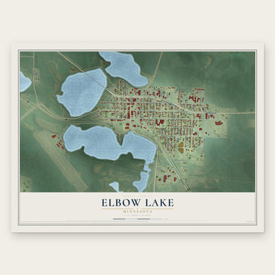 Elbow Lake, Minnesota map print, the full design