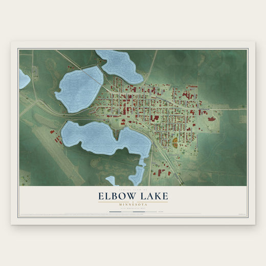 Elbow Lake, Minnesota map print, the full design