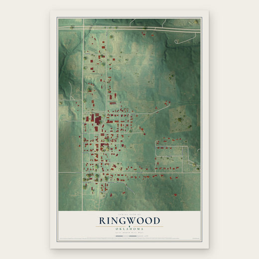 Ringwood, Oklahoma map print, the full design