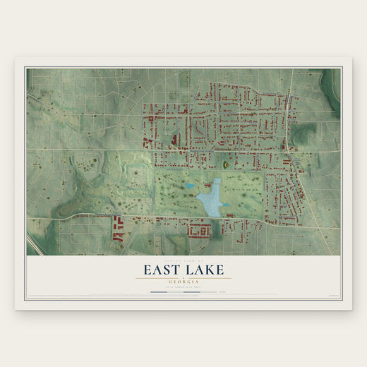 East Lake, Georgia map print, the full design