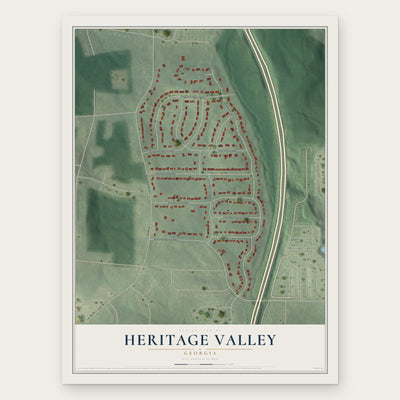 Heritage Valley, Georgia map print, the full design