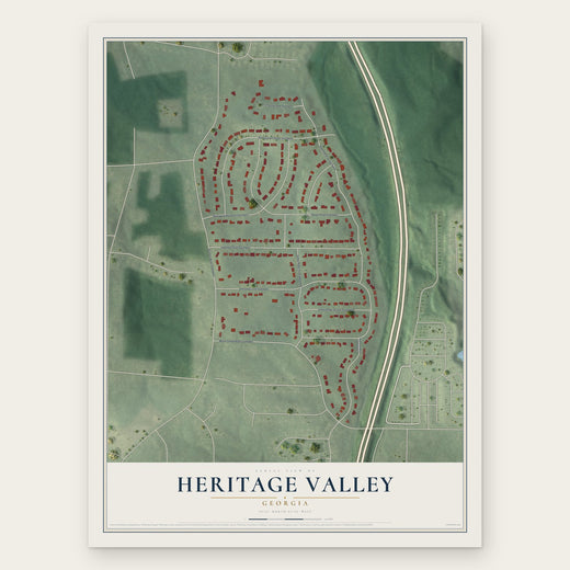 Heritage Valley, Georgia map print, the full design