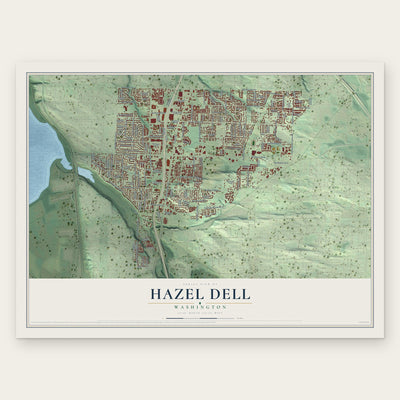 Hazel Dell, Washington map print, the full design