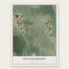 Bannockburn, Illinois map print, the full design