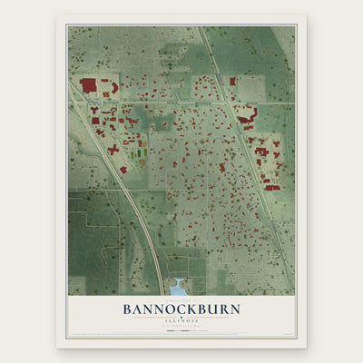 Bannockburn, Illinois map print, the full design