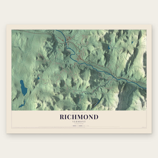 Richmond, Vermont map print, the full design