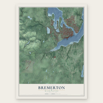 Bremerton, Washington map print, the full design