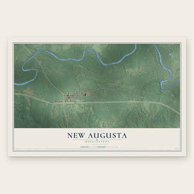 New Augusta, Mississippi map print, the full design