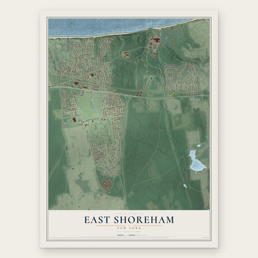 East Shoreham, New York map print, the full design