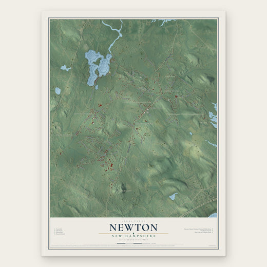 Newton, New Hampshire map print, the full design