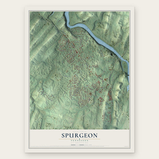 Spurgeon, Tennessee map print, the full design