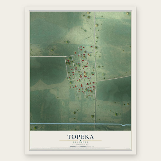 Topeka, Illinois map print, the full design