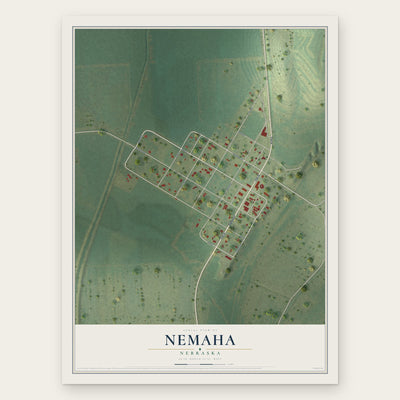 Nemaha, Nebraska map print, the full design