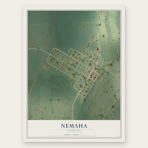 Nemaha, Nebraska map print, the full design