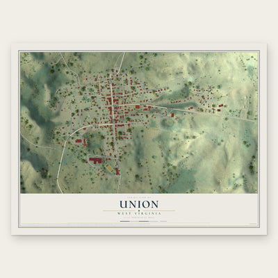 Union, West Virginia map print, the full design