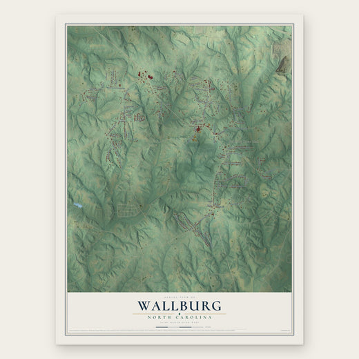 Wallburg, North Carolina map print, the full design