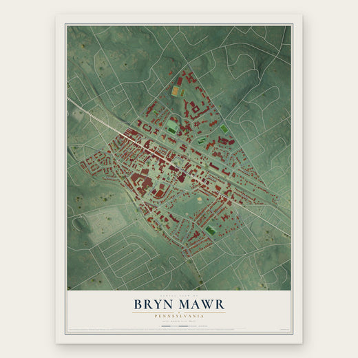 Bryn Mawr, Pennsylvania map print, the full design