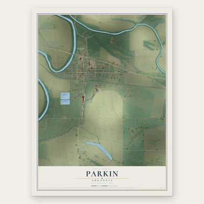 Parkin, Arkansas map print, the full design
