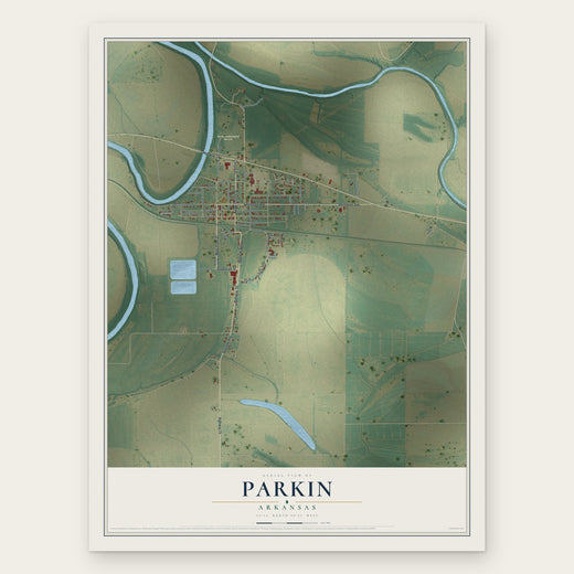 Parkin, Arkansas map print, the full design