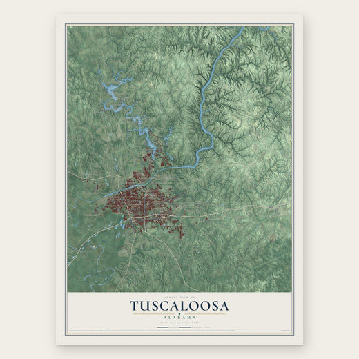 Tuscaloosa, Alabama map print, the full design