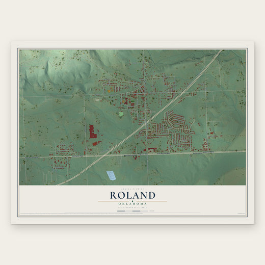 Roland, Oklahoma map print, the full design