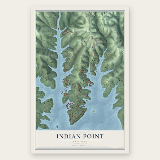 Indian Point, Missouri map print, the full design
