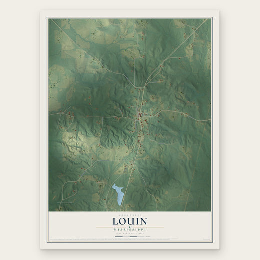 Louin, Mississippi map print, the full design