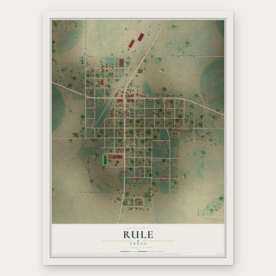 Rule, Texas map print, the full design