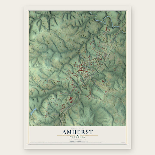 Amherst, Virginia map print, the full design